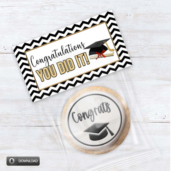 congratulations you did it high school college graduation gift bag toppers
