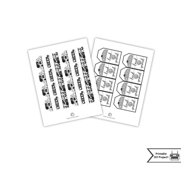 Black Silver Gray Cheerleading Gift Tags