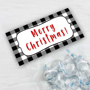 farmhouse christmas cookie bag topper, christmas party treat and candy bag toppers