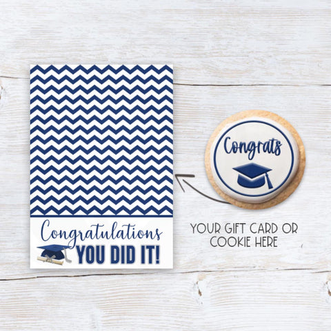 printable graduation mini cookie card, graduation advice note cards