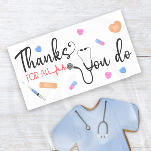 printable medical nurse doctor thank you cookie bag toppers