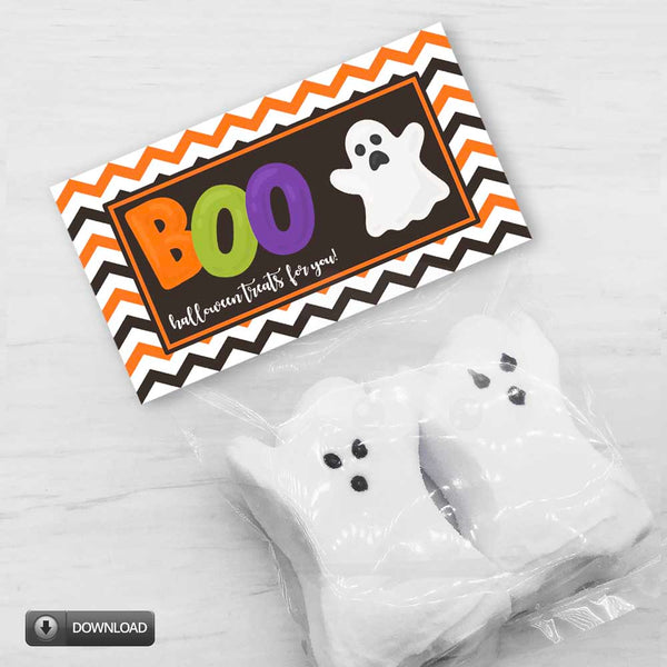 printable boo treats for you hallowen party favor bag toppers