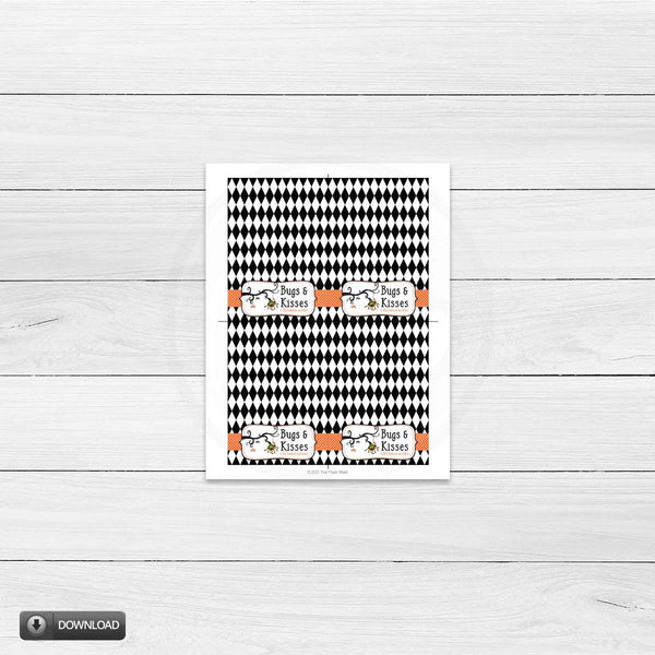 halloween bugs and kisses note card 