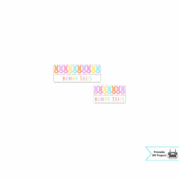 Pastel Printable Easter Bunny Tails Treat Candy Bag Topper