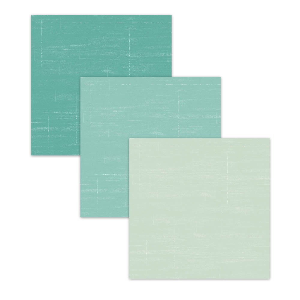 Coastal Blue & Green Textured Digital Scrapobok Paper Pack