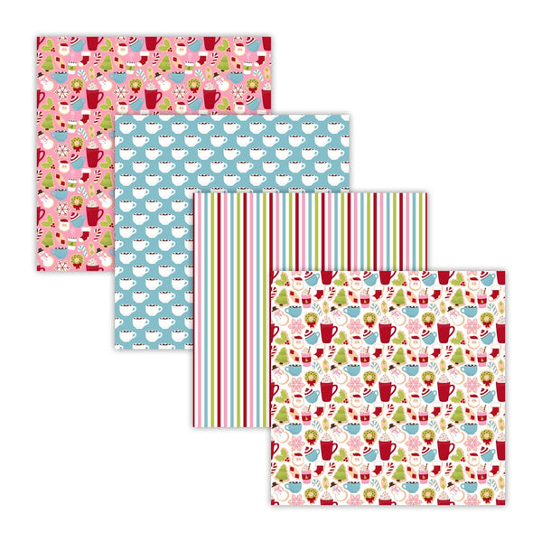 Retro Christmas Cookies and Cocoa Digital Scrapbook Paper