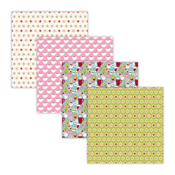 christmas cookie clipart digital scrapbook paper designs backgrounds pink lime green retro xmas holiday craft supplies planner paper