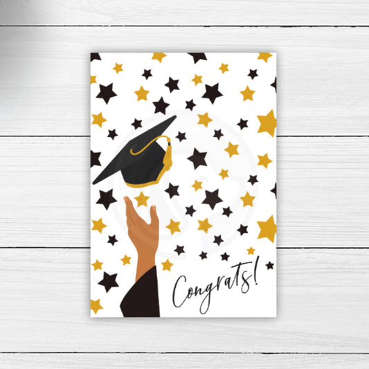 black and gold graduation card, graduation cookie cards