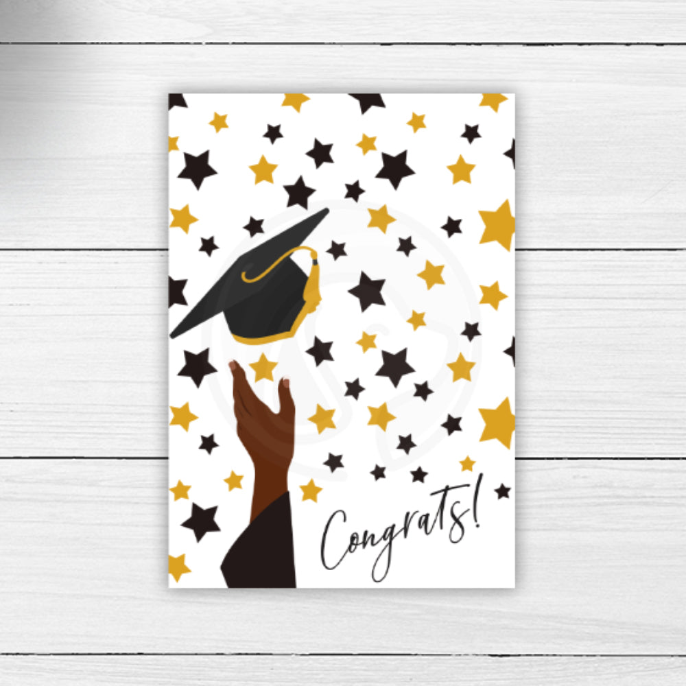 printable graduation cookie card, african american graduation printables