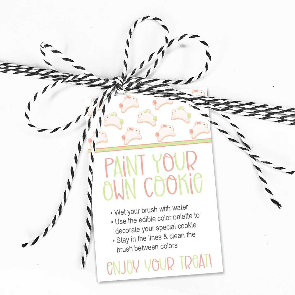 printable easter cookie tags,paint your own cookie easter bunny printable item