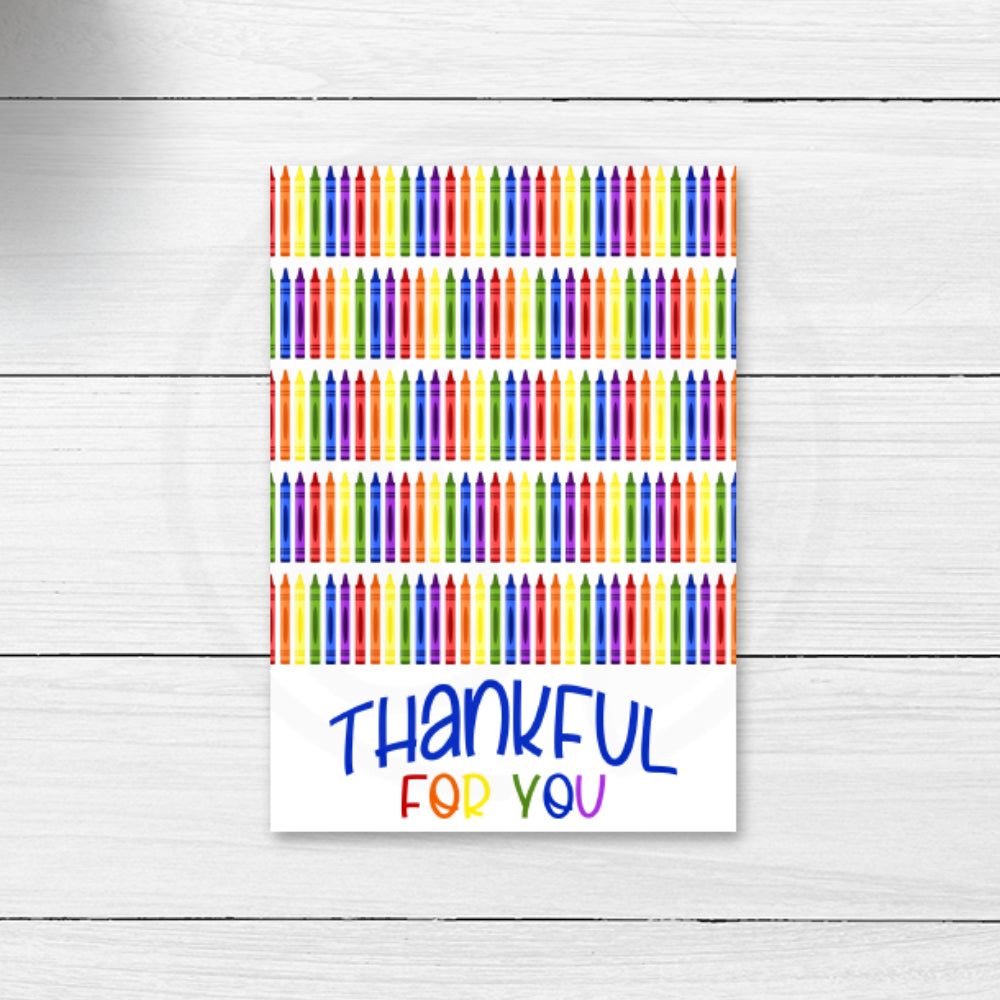 thankful for you card, teacher appreciation week printable card