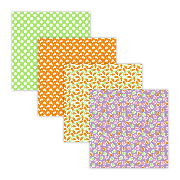 green polka dot paper, easter bunny digital scrapbooking paper, carrot clipart 