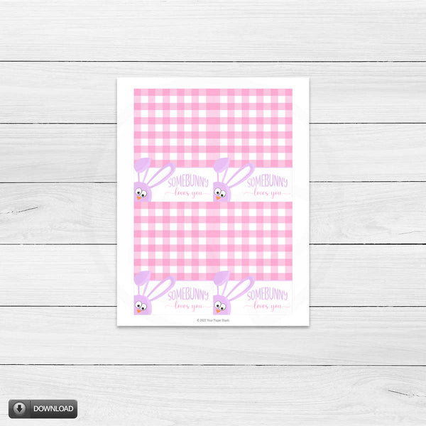 somebunny loves you note cards printable instant download