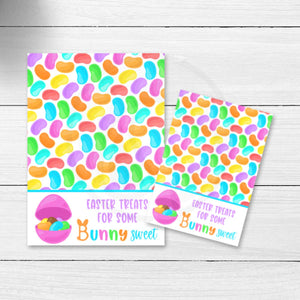 Easter jelly bean printable card, easter treats for some bunny sweet printable tag