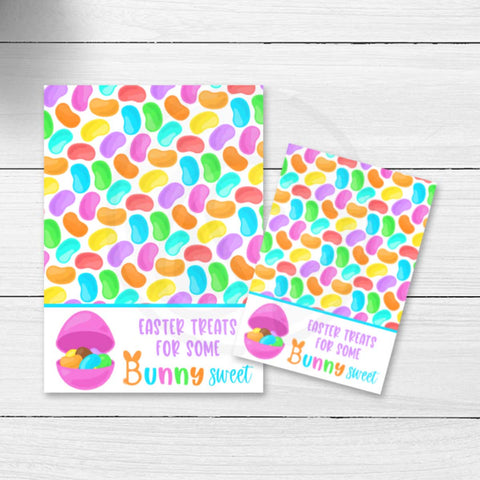 Easter jelly bean printable card, easter treats for some bunny sweet printable tag
