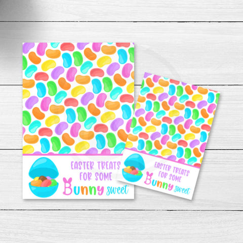 Easter treats for some bunny sweet mini large cookie card, jelly bean background