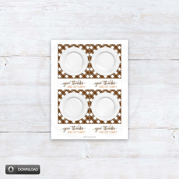 Give Thanks Eat Turkey Printable Cookie Card