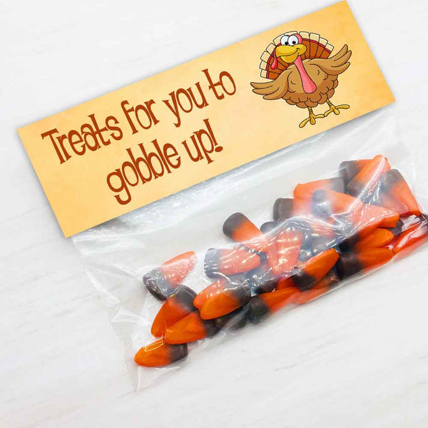 kids thanksgiving candy corn turkey toe fun candy goody bag toppers