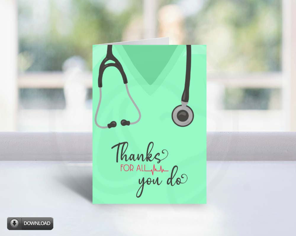 doctor physician nurse thank you card