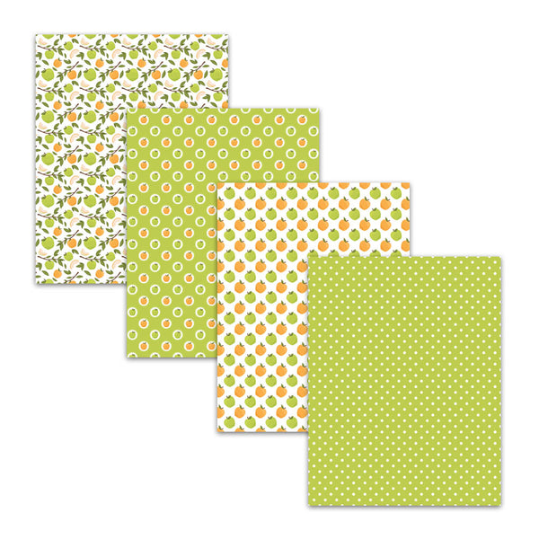 green apple digital paper pack, green polka dot digital paper, summer scrapbook pages,decoupage paper