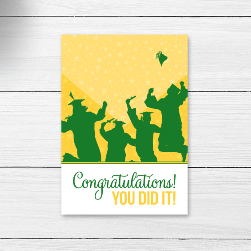 green and yellow graduation party decorations