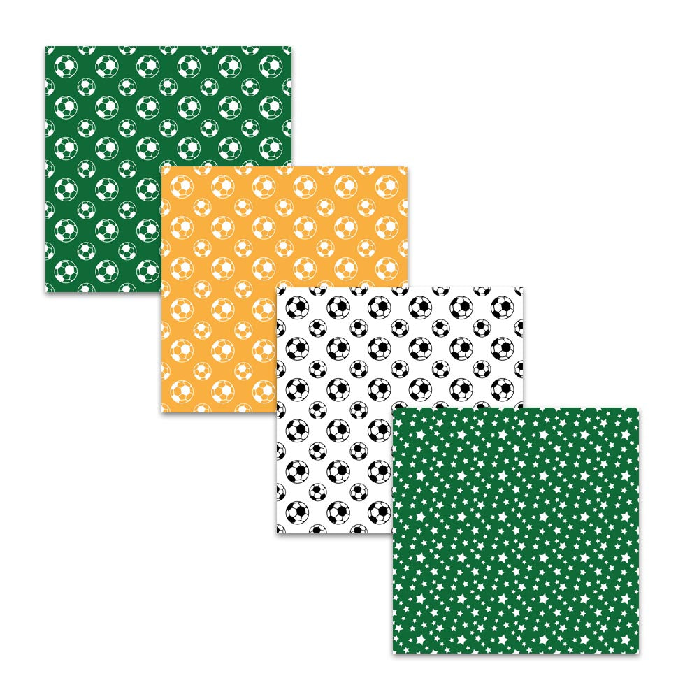 Soccer digital paper pack with soccer balls field patterns nets and sports themed scrapbook backgrounds