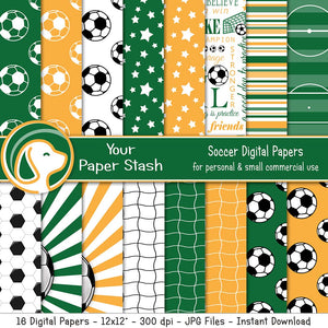 soccer digital scrapbook paper