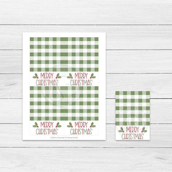 farmhouse christmas cookie cards baking supply supplies party favor treat bag topper printable 