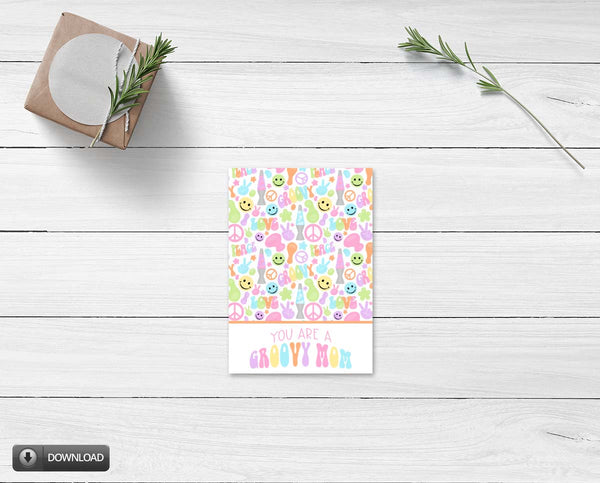 groovy mom 3.5x5 mini cookie card tag, cookie packaging