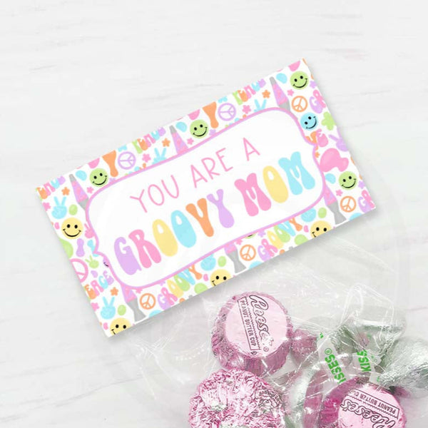 groovy mom treat bag topper, groovy mom cookie bag topper