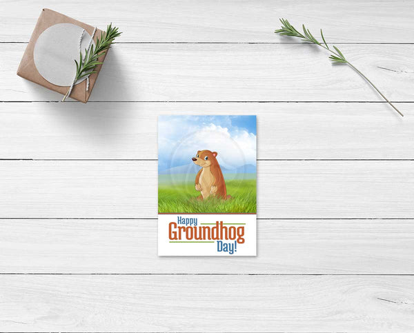 Groundhog Day Printable Cookie Card / Note Card