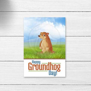 groundhog ground hog printable cookie card note cards large gift tags kids fun printable item for classroom party instant download