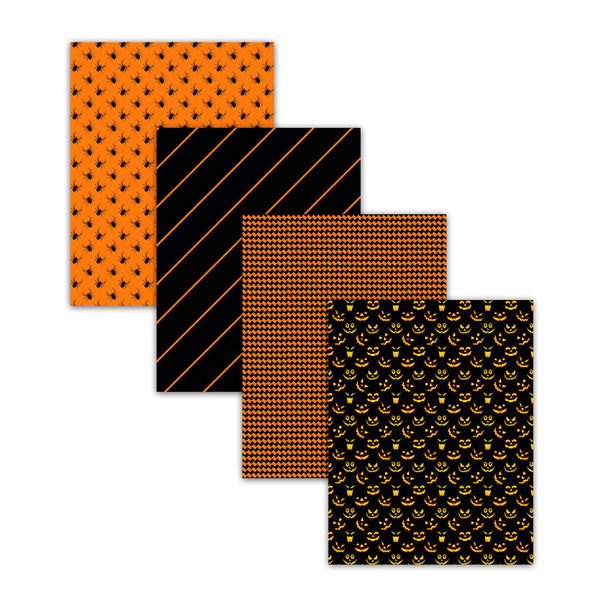 8.5x11 Orange And Black Halloween Scrapbook Paper