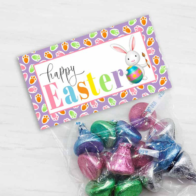 printable easter bunny treat bag topper, easter candy bag topper, easter basket fillers
