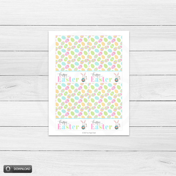 Easter bunny printable cookie card, Easter note cards
