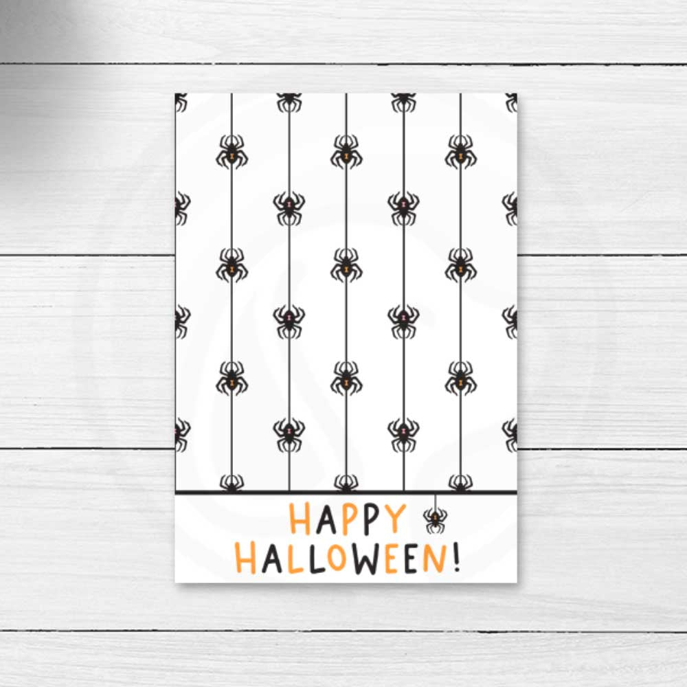 printable halloween spider mini cookie cards