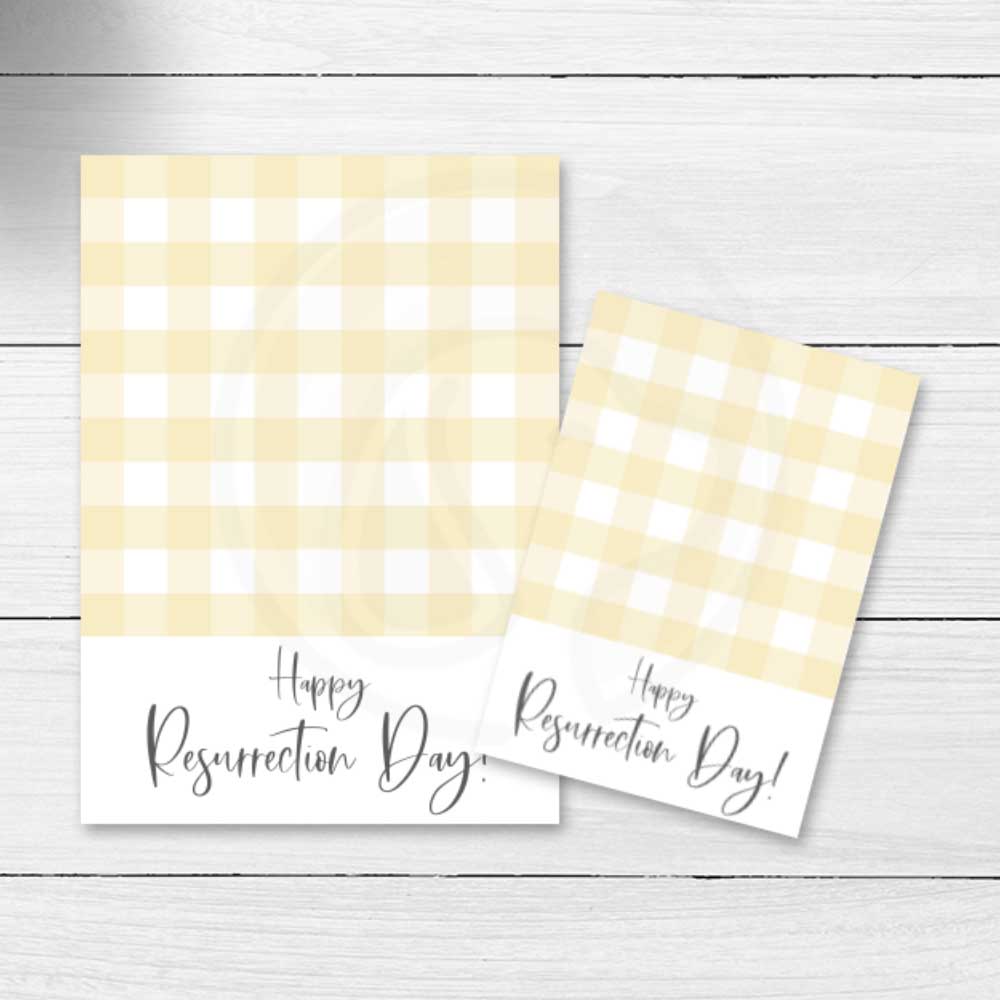 printable easter mini cookie card, resurrection day flat lay note card