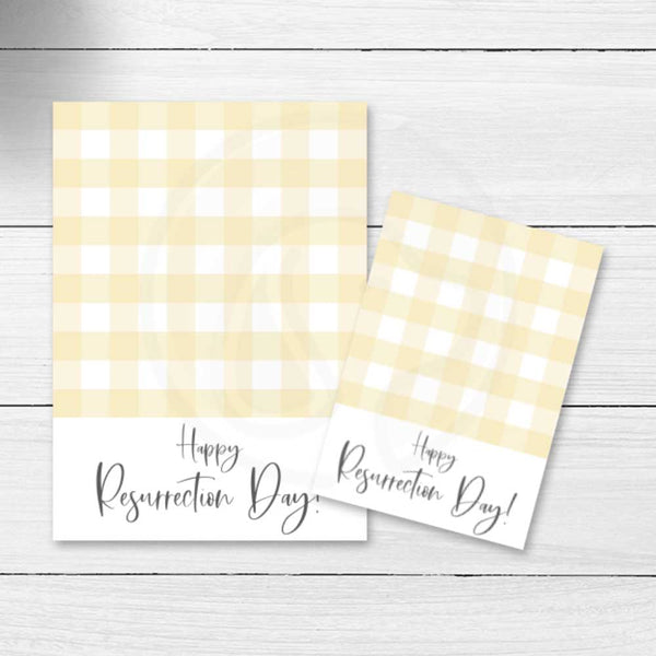printable easter mini cookie card, resurrection day flat lay note card