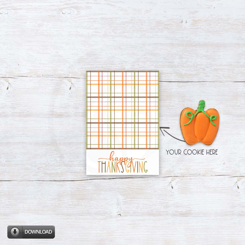 printable happy thanksgiving mini cookie card packaging instant download