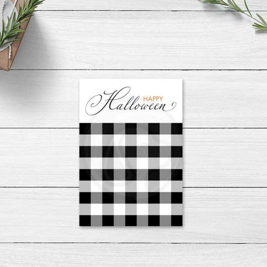 printable halloween buffalo check mini cookie card instant download craft project baking supplies