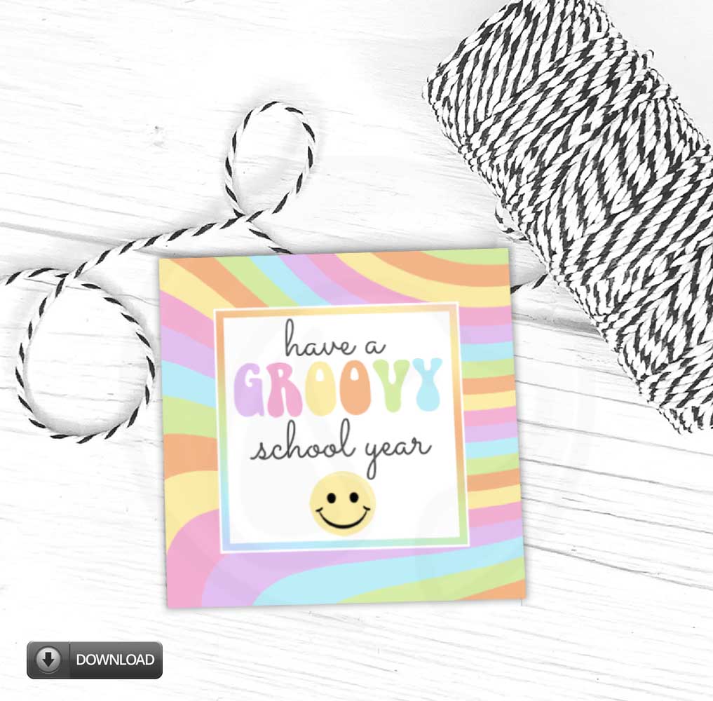 groovy classroom printable gift tags or stickers