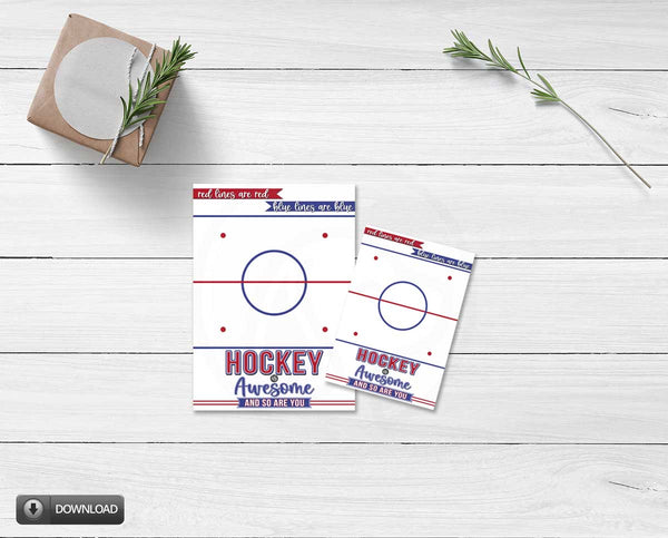 hockey is awesome and so are you printable card