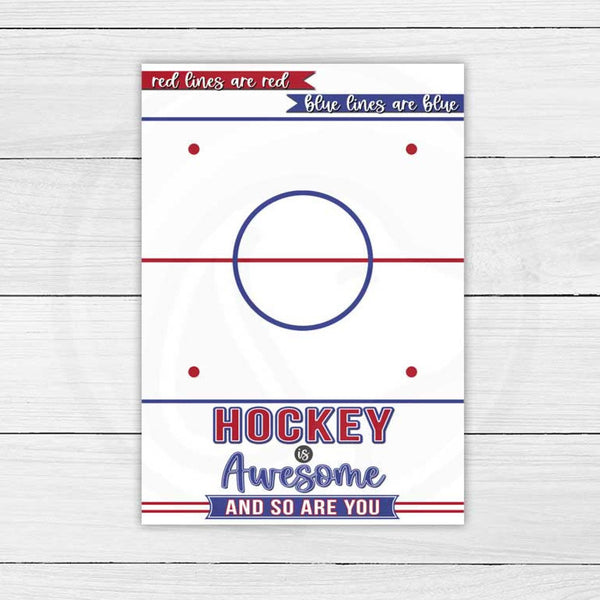 printable ice hockey birthday party mini cookie and note cards