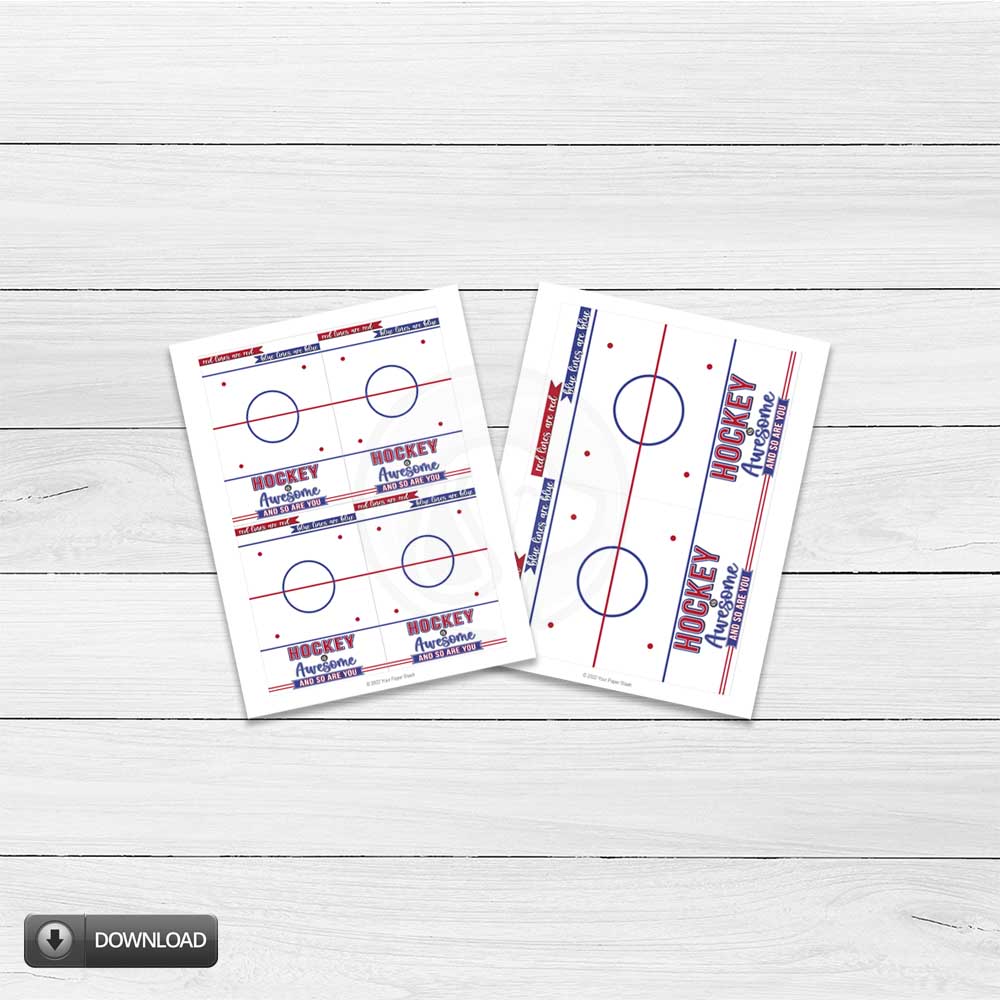 Ice Hockey Party Printable Note and Cookie Cards