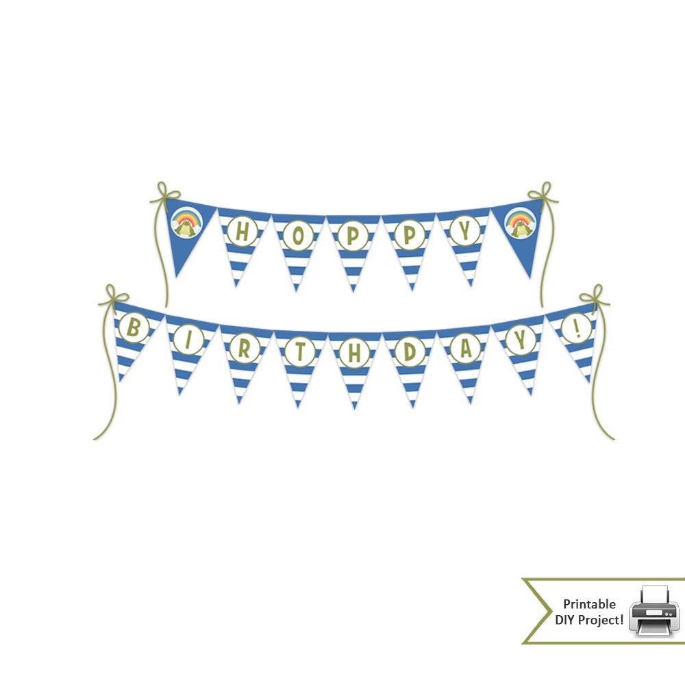 Frog Themed Birthday Party Printable Banner Decorations