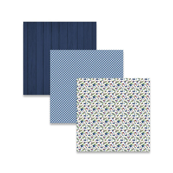Summer Blueberry Digital Scrapbook Paper