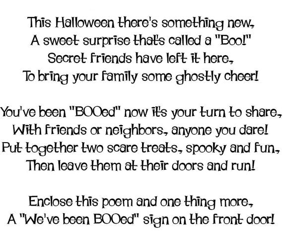 Printable Halloween We've Been BOOed Sign, Halloween BOO Game