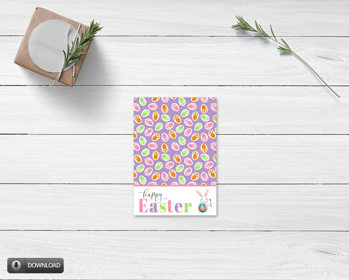 easter bunny cookie card tag download