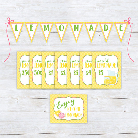 printable diy kids lemonade stand kit