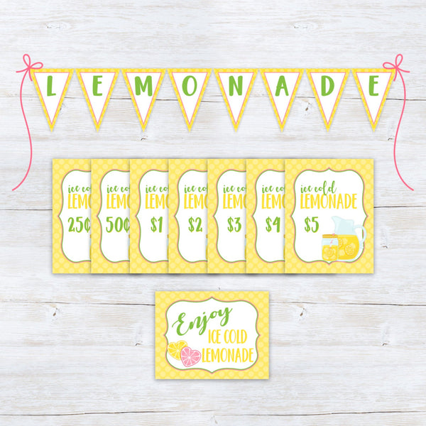 printable diy kids lemonade stand kit